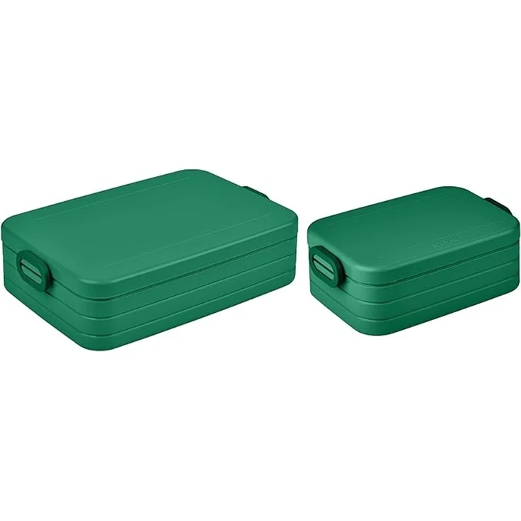 Mepal | Take a Break Duo Pack | Brotdose To Go | Lunchboxen für 2 bis 4 Sandwiches oder 4 bis 8 Brotscheiben | ideal für Meal Prep | Essenbox mit Unterteilung | Vivid green – Bild 1