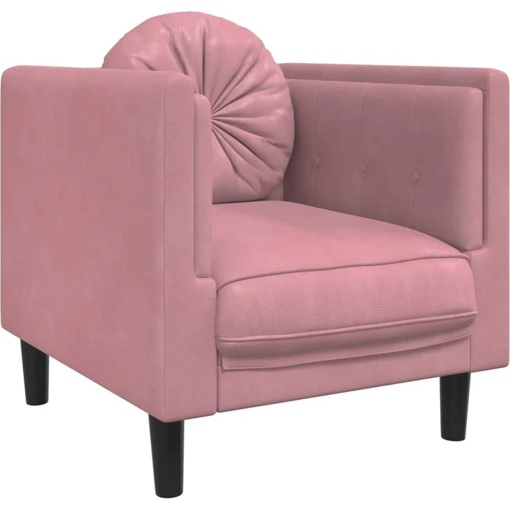 vidaXL Sessel mit Kissen Rosa Samt 372625 – Bild 1
