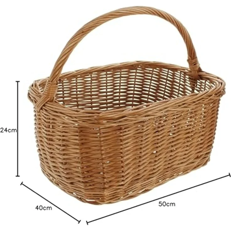 Einkaufskorb Eckig , großTragekorb Bügelkorb Einkaufstasche Picknick Korb Tasche – Bild 6