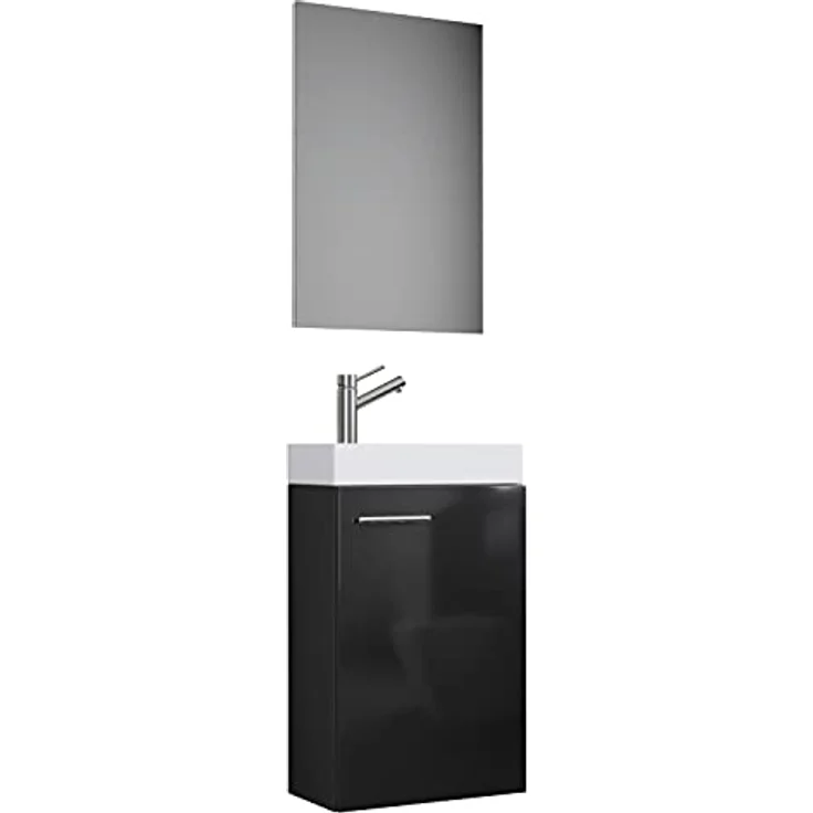 VCM Badmöbel Waschtisch Slito 914134 Schwarz B. 41 x H. 130 x T. 22 cm – Bild 2