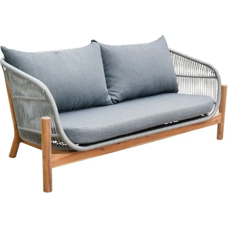riess-ambiente Loungeset ROPE grau / natur · 1x Sofa · 2x Sessel · 1x Tisch, (Set, 4-tlg), Gartenmöbel · Massivholz · Aluminium · Terrasse · Balkonset · Outdoor