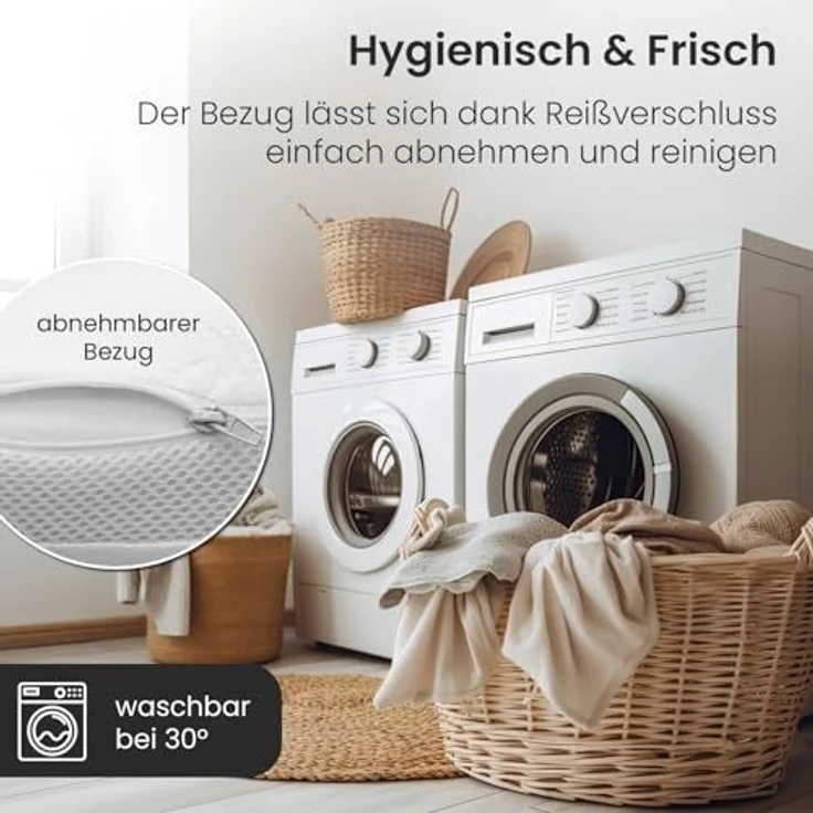 Bestschlaf Schlafkissen Visko-Schmetterlingskissen, Seitenschläfer, Rückenschläfer, Bauchschläfer, 52x12x62cm, inkl. waschbarem Klima-Bezug – Bild 5
