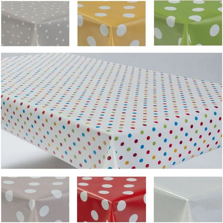 laro Tischdecke Wachstuchtischdecke Punkte Mix PVC Eckig