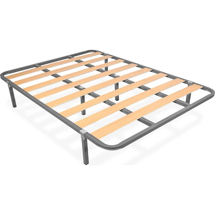 Duérmete Online - Lattenrost, 30x30 mm, mit Beinen, Finish in Grauer Epoxidfarbe, 135x200 cm