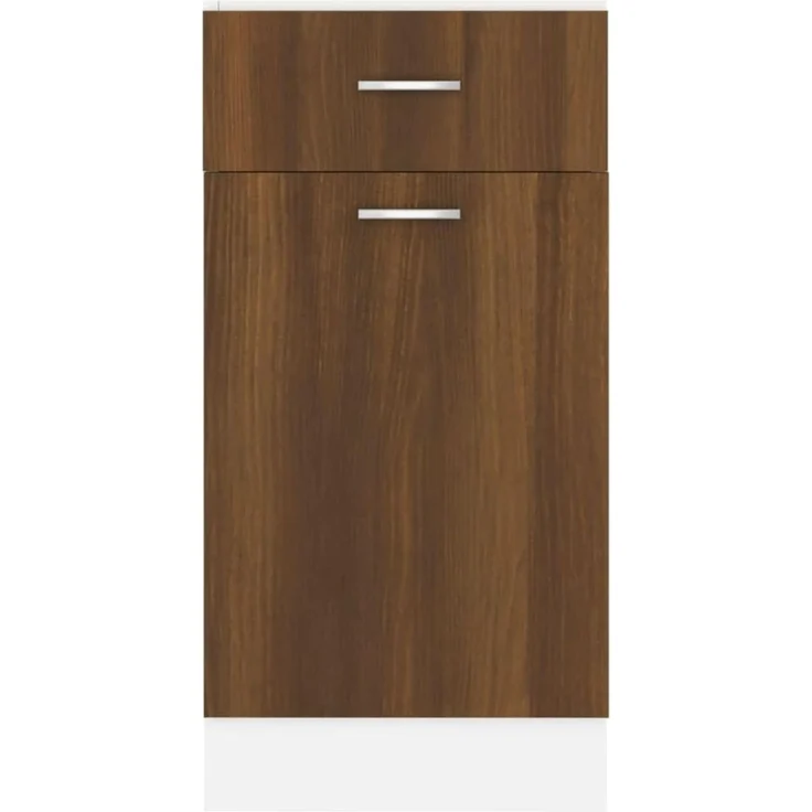 vidaXL Unterschrank, Küchenschrank mit Schublade 2 Fächern, Geschirrschrank für Küche, Küchenunterschrank Schrank Küchenmöbel, Braun Eichen-Optik – Bild 6