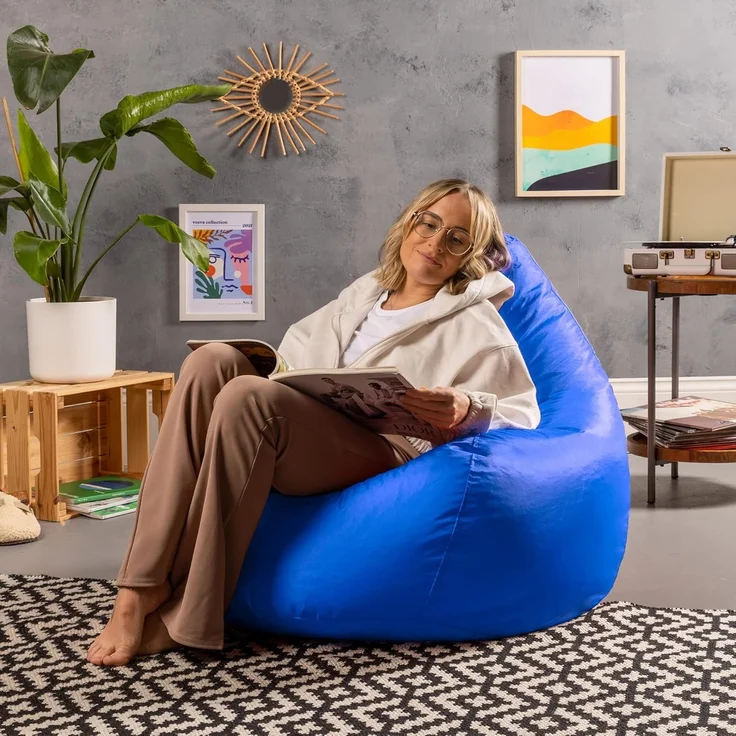 Bean Bag Bazaar Gaming Sitzsack „Recliner“, Gamer Sitzsack für Erwachsene und Kinder, Indoor Outdoor Sitzsack Sessel Gaming mit Füllung (Sitzsack, Blau) – Bild 2