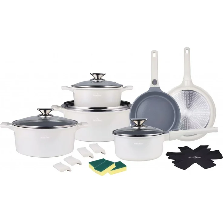 Kochtopf Pfannen Set 19tlg Antihaftbeschichtung Induktion Swiss Haus SH-LG3019CR