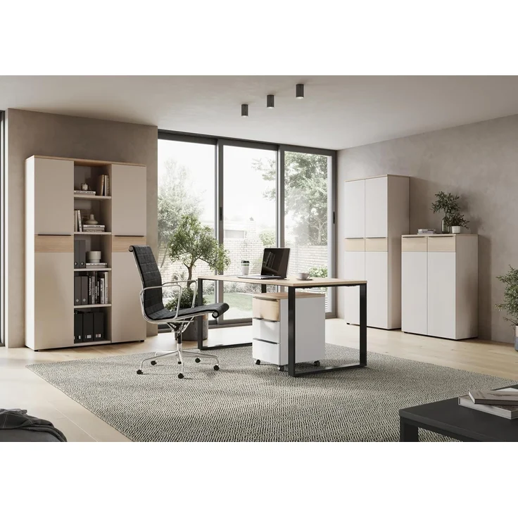 Germania Aktenschrank 4442-654 GW-Oviedo, in Kaschmir/Lindberg-Eiche-Nb, mit Türdämpfung, 120 x 197 x 40 cm (BxHxT) – Bild 2