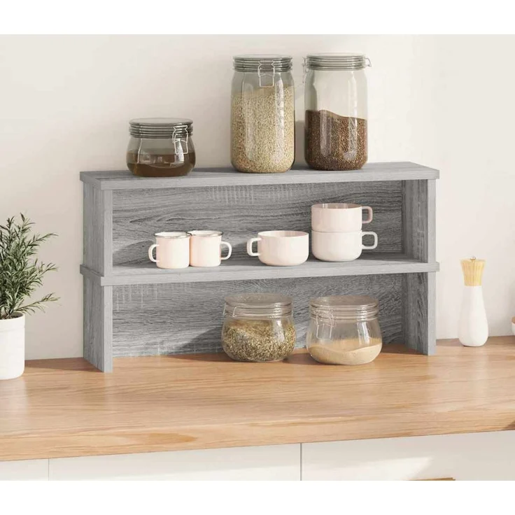 vidaXL Küchenregale Stapelbar 2 Stk. Grau Sonoma 60x15x16 cm 860510 – Bild 2