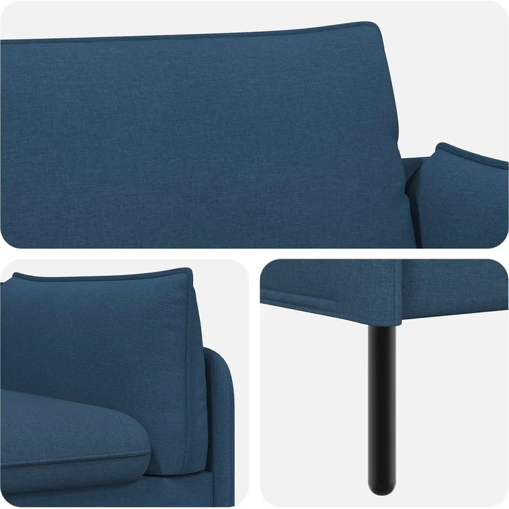 vidaXL 3-Sitzer-Sofa Blau 222 x 81 x 89 cm Stoff 42048637 – Bild 6