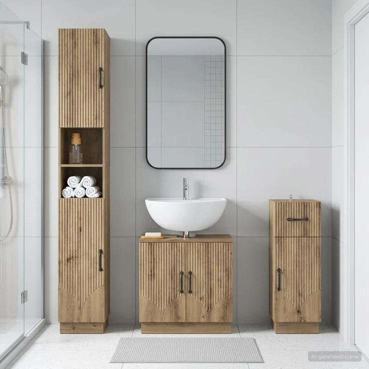 vidaXL 3-teiliges Badezimmer-Schranksystem HOORN Artisan-Eiche 3417881 – Bild 1