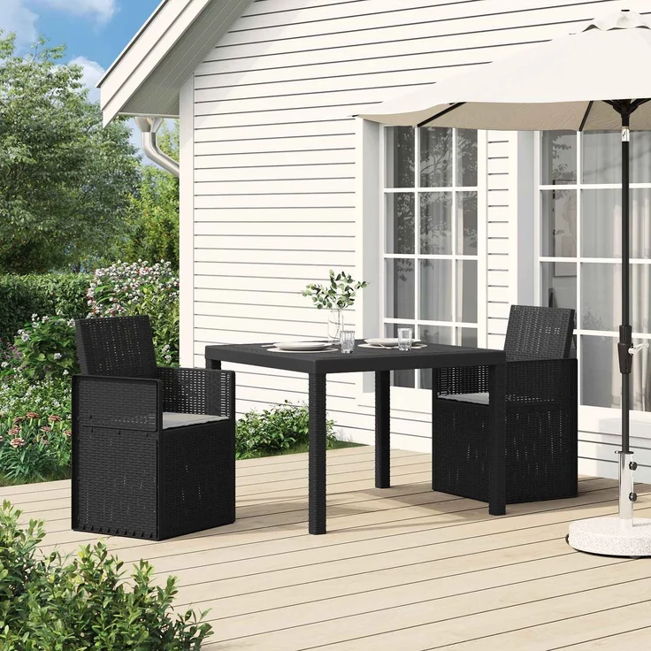 vidaXL Garten Esszimmerstühle 2 stk. Anthrazit und Hellgrau PP 899984 – Bild 1