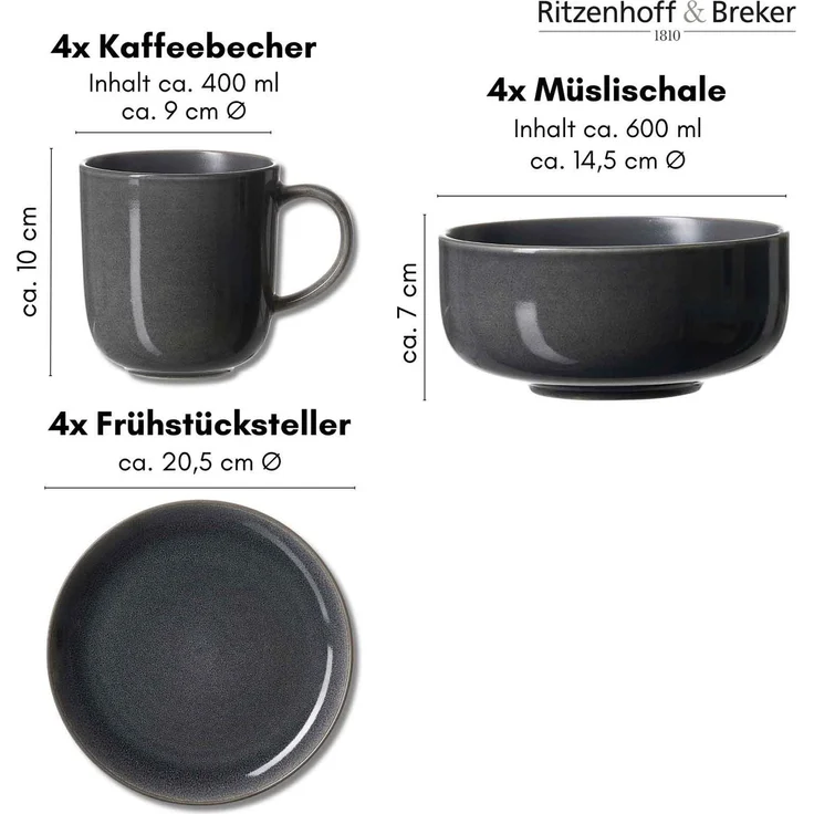 Ritzenhoff & Breker Toledo Frühstücks-Set 12-teilig – Bild 2