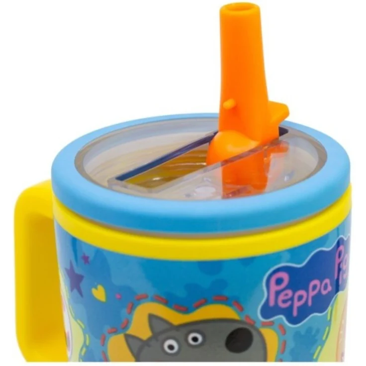 Peppa Pig Thermobecher 640 ml Edelstahl doppelwandiger Trinkbecher mit Trinkhalm – Bild 3