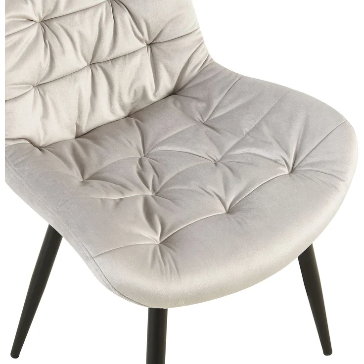 CLP Esszimmerstuhl Rossford Samtbezug gepolstert mit Rückenlehne,grau – Bild 6