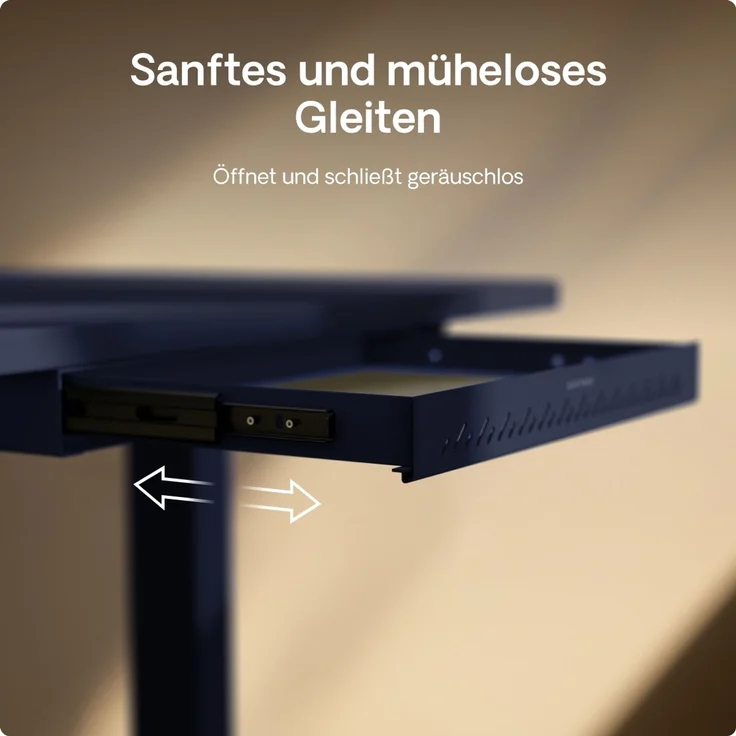 Schubladen-Organizer unter dem Schreibtisch, 41 x 27 x 5 cm, Hochwertiger Stahl, Ausziehbarer Platzsparer Blau – Bild 5