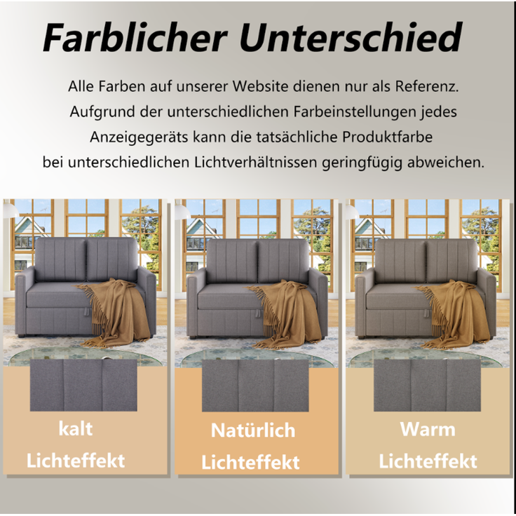EINHOM Multifunktionales Klappsofabett mit Schlaffunktion, sofa, ideal für kleine Räume, geeignet für Zuhause oder Wohnheime, verstellbare Rückenlehne, 180 x 127 cm bequemes Sofabett – Bild 6