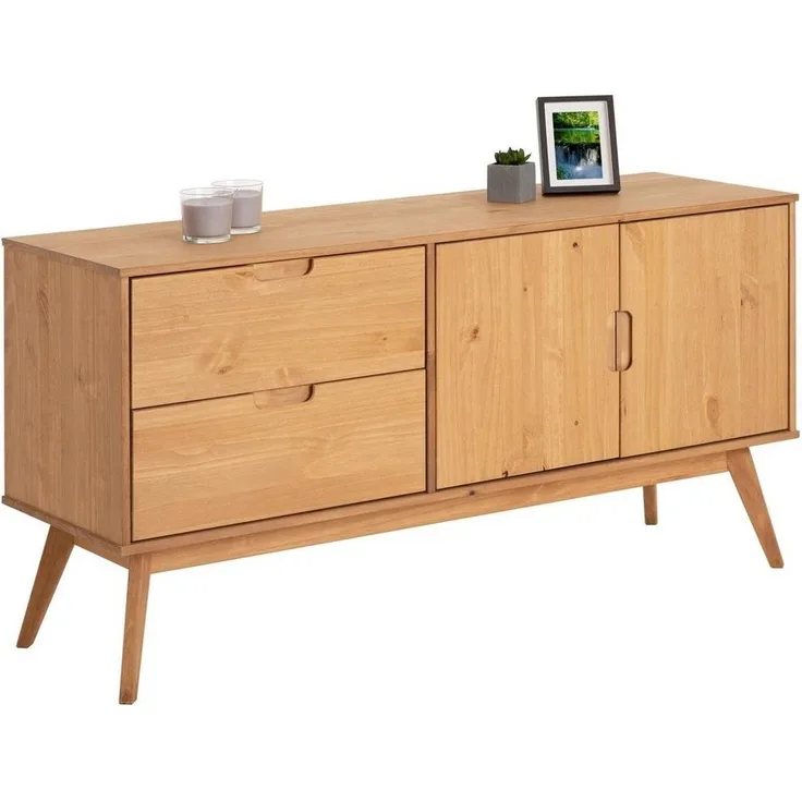 IDIMEX Sideboard TIVOLI, moderne Kommode mit 2 Türen und 2 Schubladen, Skandi gebeizt