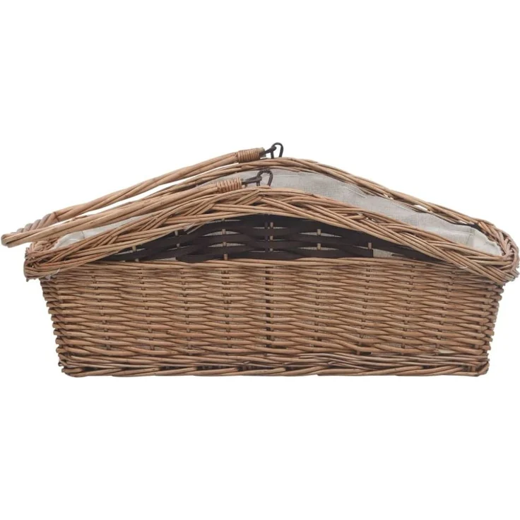 vidaXL Holzkorb mit Tragegriff 61,5 × 46,5 × 58 cm Braun Weide 286989 – Bild 8