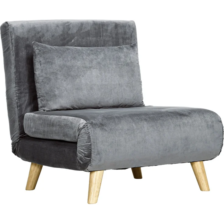 JARDJ 2-in-1 Sessel, Relaxsessel, Gästebett, 72 cm x 78 cm x 79 cm, Grau – Bild 2