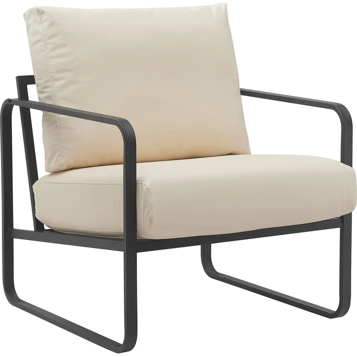 CLP Lounger Manea mit Metallgestell,creme Kunstleder – Bild 1