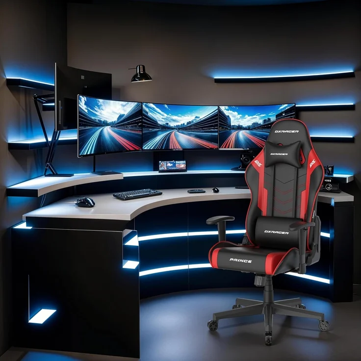 DXRacer PRINCE L Gamingstuhl - PU / Schwarz-Grau – Bild 2
