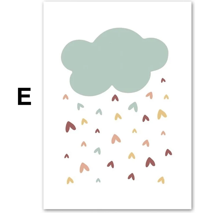 Poster für Kinderzimmer mit Sonne und Regenbogen als Deko Print ohne Rahmen - E / 60 x 90 cm