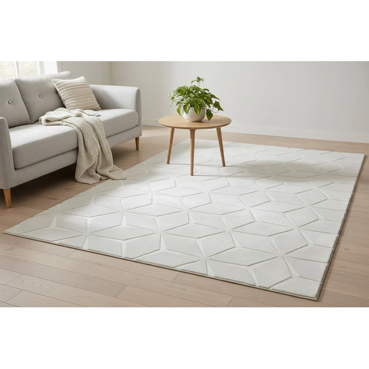Kayoom Teppich Calma 225, rechteckig, Höhe: 10 mm, Kurzflor, 3-D Optik, Wohnzimmer – Bild 1