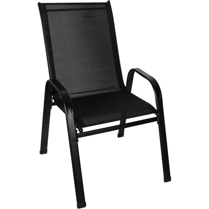 Bistro-Set 3-teilig Balkonmöbel-Set Tarassentisch Rund Gartenstühle Hochlehner Stapelbar Gehärtetes Glas Metal Wetterfest 23461 – Bild 5