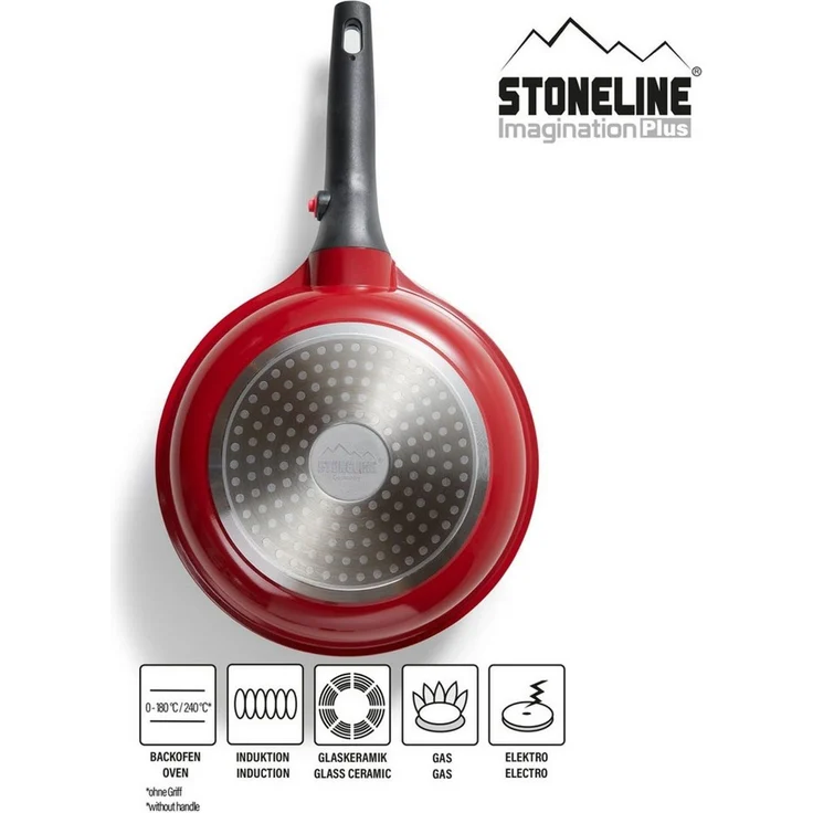 STONELINE Bratpfanne SMART 24 cm, rot, abnehmbarer Griff, Induktion, Aluminiumguss (1-tlg) – Bild 1