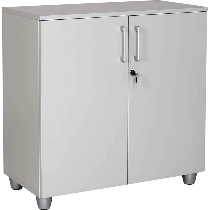 Schreibtisch Set Dona, grau Dekor, inkl. Schreibtisch inkl. Container mit 3 Schüben, rechts gwinkelt, Aktenschrank – Bild 6