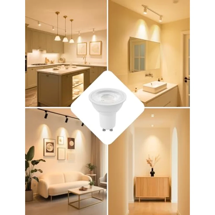 Lepro GU10 LED Warmweiss 6W Lampe, 2700K Warmweiß, 630 Lumen, 38° Abstrahlwinkel, Nicht dimmbar Reflektorlampe, Energiesparendes GU10 LED Leuchtmittel für Wohnzimmer, Küche, Schlafzimmer,4 Stück – Bild 5