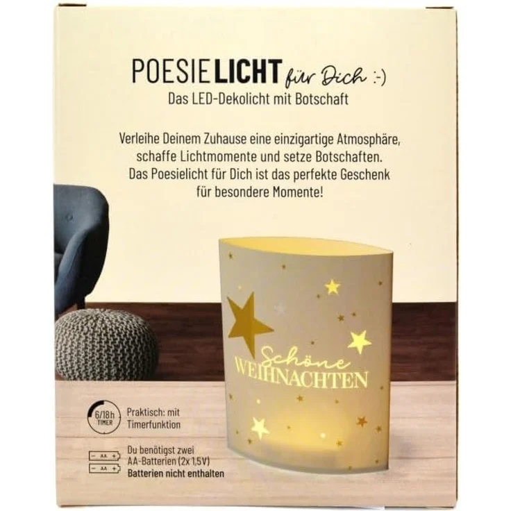 Lampe Leuchte Poesielicht Batterie Geschenk Weihnachten la vida Stern 6291251 – Bild 2