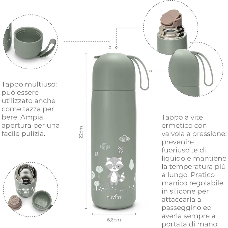 Nuvita 4435 | Thermoskanne für heiße und kalte Speisen | Thermobehälter für warme Lebensmittel | Babynahrungsbehälter | Thermosflasche | Thermosflasche | Thermos | Heiße Speisen | Powder Blue – Bild 7