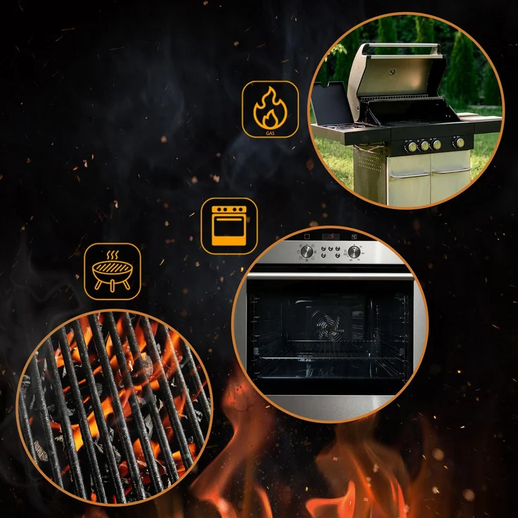 CLP Pizzastein mit Rezept-Buch für Backofen & Grill 38x30 cm einzeln oder als Set,Pizzastein+Schneider – Bild 4