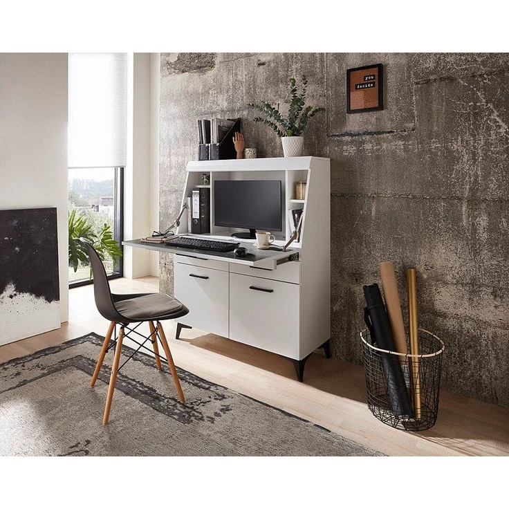 moebel-dich-auf Sekretär SANTORIN (Schreibsekretär Klappensekretär Schreibtisch Kommode, 1 St, 1 Klappe, 2 Schubkästen, 2 Türen), mit Soft-Close-Funktion – Bild 1