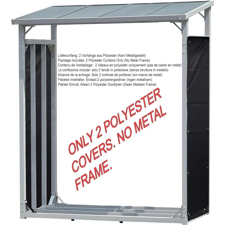 Quick Star Kaminholzregal Wetterschutz 66x108cm für Kaminholzregal 70x145cm, (2-St), PVC Beschichtung 260g/m² – Bild 3