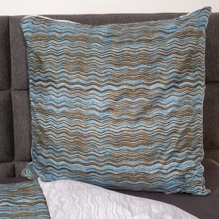 Traumschloss Bettwäsche Classic Microfaser, Flanell, 2 teilig, Wellen, gestreift, blau – Bild 2