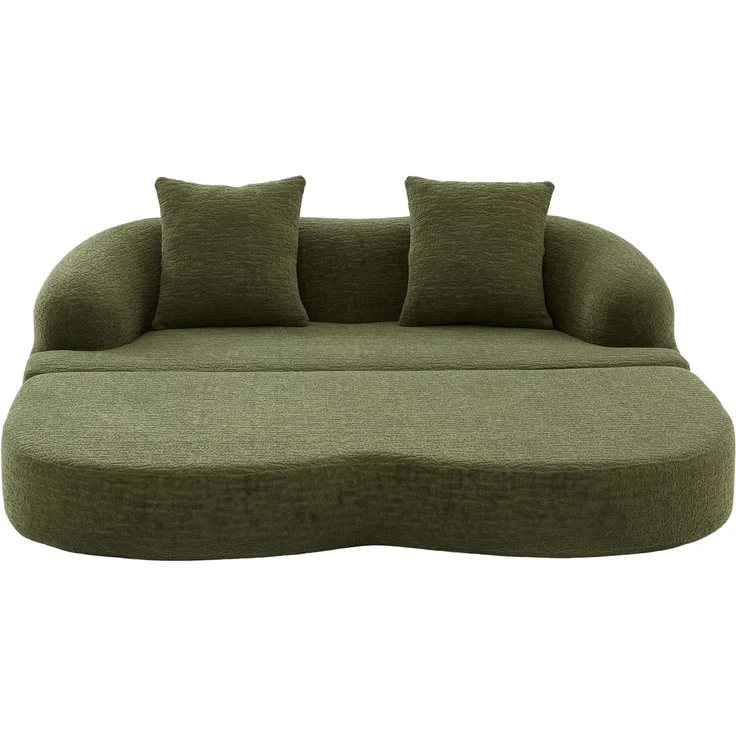 ZUBALIYA Schlafsofa 84x65 cm, mit LED - Beleuchtung, mit Chenille - Bezug, modular aufgebaut, mit Schaumstoffpolsterung, Grün – Bild 20