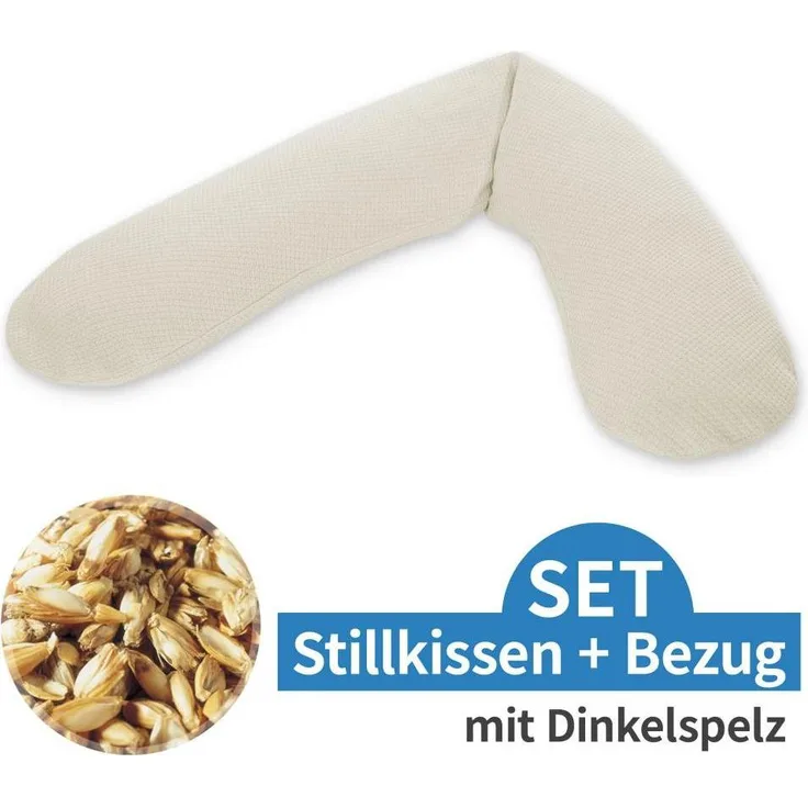 Theraline Stillkissen Das Original, 190 cm, ergonomisch mit Dinkelspelzfüllung, 100% Baumwolle, maschinenwaschbar