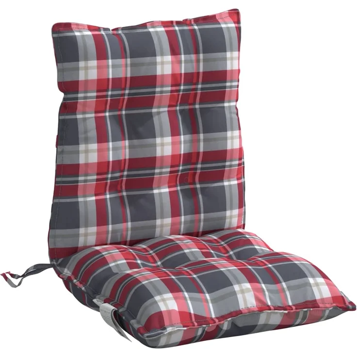 vidaXL Niedriglehner-Auflagen 6 Stk. Rot Karomuster Oxford-Gewebe 377712 – Bild 5