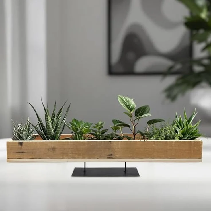 Spetebo Blumenkasten Holz Pflanzkasten natur mir Folie 70 x 13 cm (Anzahl, 1 St, Stück), direkt bepflanzbar – Bild 6