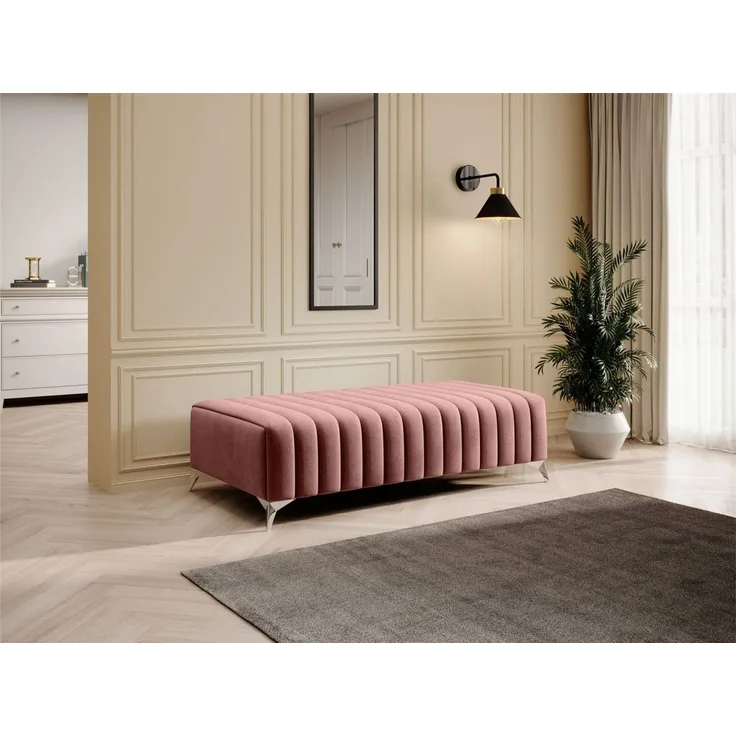 Polsterhocker Designerhocker Hocker ELENI Stoff Monolith Altrosa