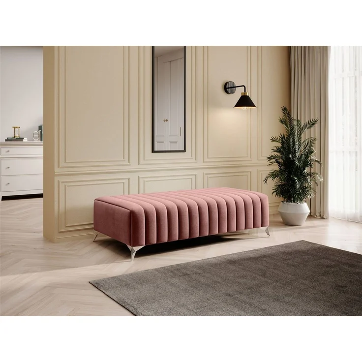 Polsterhocker Designerhocker Hocker ELENI Stoff Monolith Altrosa – Bild 1
