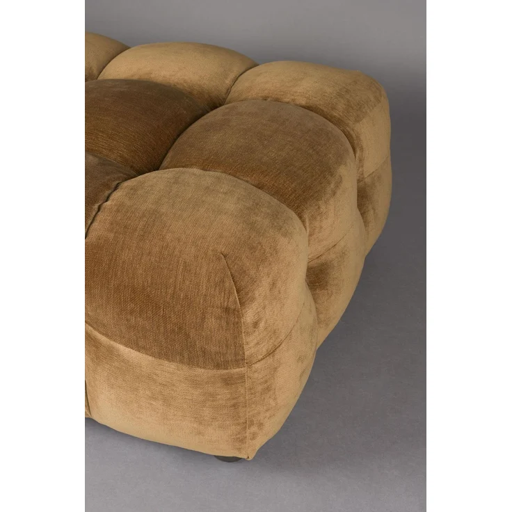 HACKMAN Hocker 100 x 100 cm Velours Cognac von DUTCHBONE – Bild 4