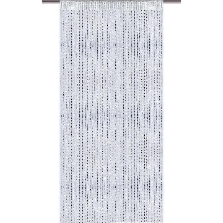 Arsvita Fadenvorhang Metallik-Optik mit Stangendurchzug, Türvorhang 140x250cm (Weiß) – Bild 1