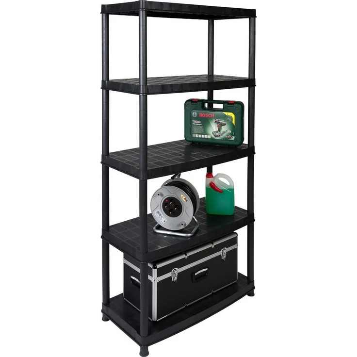 Kreher Schwerlastregal Regal Set: 2 x Optimo mit 5 Böden in Schwarz, 2-tlg. – Bild 2