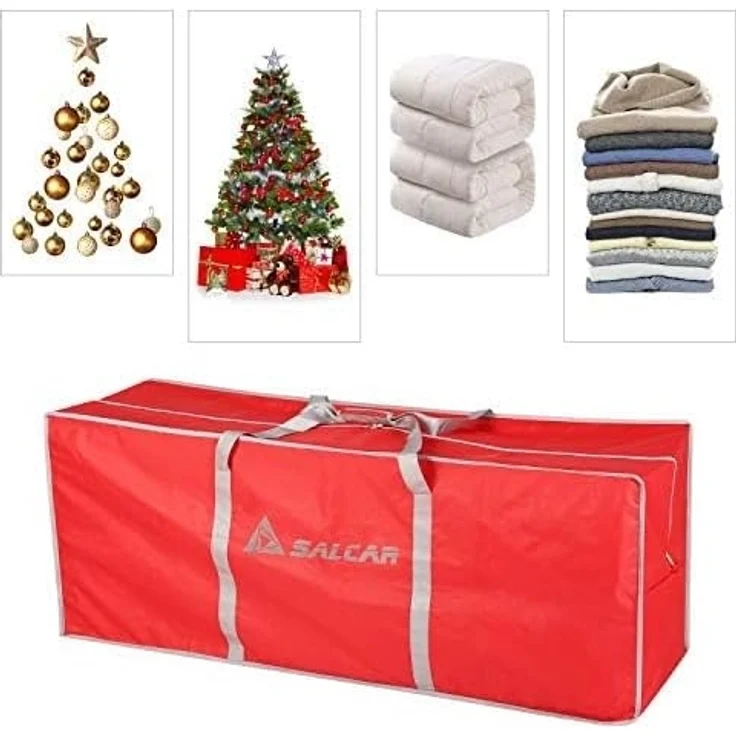 Salcar Aufbewahrungstasche für Weihnachtsbaum Künstlich − für zerlegbare Bäume bis zu 270 cm, 150 x 50 x 60 cm extra große Aufbewahrungstasche – Bild 4