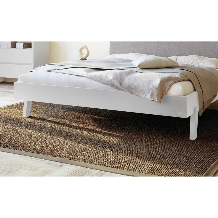 Hasena Polsterbett Lorenzo Weiß mit grauem Bezug Pace 160x200 cm, Komforthöhe 25 cm MDF weiss deckend – Trento – Bild 4