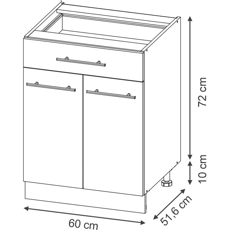 Küchenunterschrank Fame-Line Dunkelgrau 60 cm mit Schublade, ohne Arbeitsplatte Vicco – Bild 2